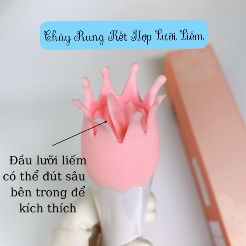 Chày Rung Tình Dục Kết Hợp Lưỡi Liếm Âm Đạo 2 Trong 1