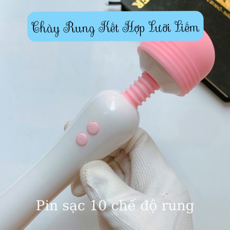 Chày Rung Tình Dục Kết Hợp Lưỡi Liếm Âm Đạo 2 Trong 1