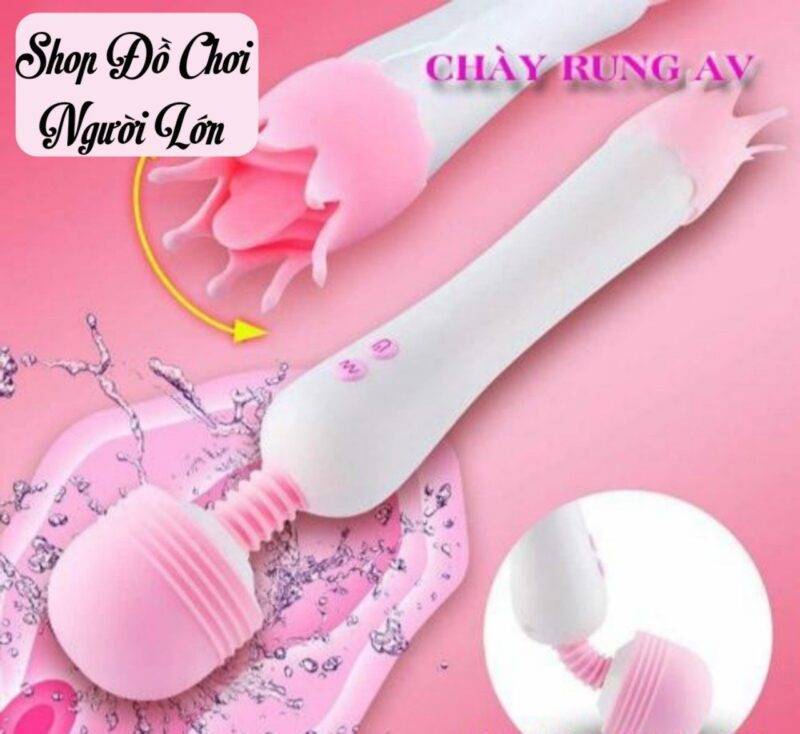 Chày Rung Tình Dục Kết Hợp Lưỡi Liếm Âm Đạo 2 Trong 1