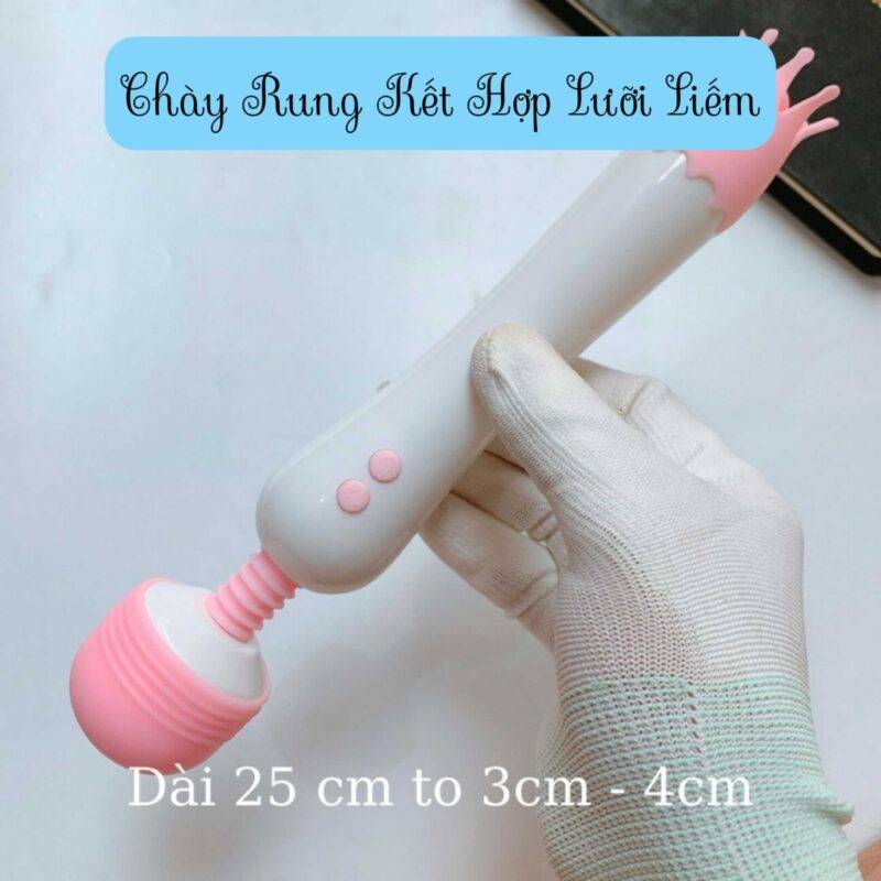 Chày Rung Tình Dục Kết Hợp Lưỡi Liếm Âm Đạo 2 Trong 1