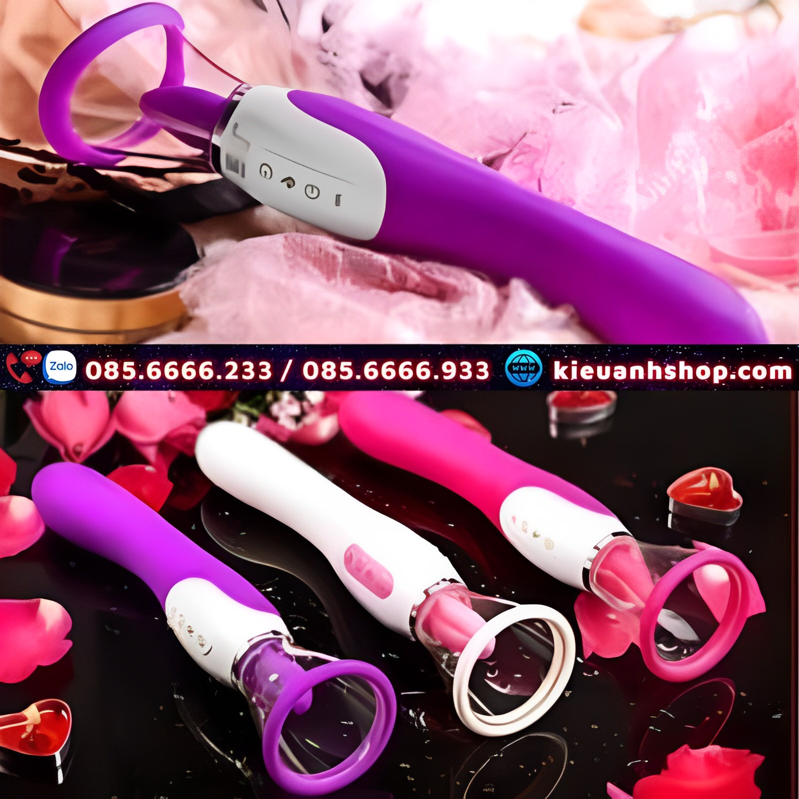 Sextoy Cho Nữ Máy Hút Bú Liếm Âm Đạo Kết Hợp Dương Vật 