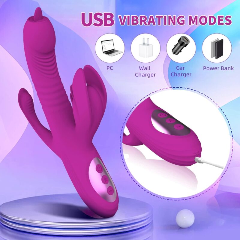 Sextoy 3 Đầu Thụt Ngoáy Liếm - Kích Thích 3 Điểm Nhạy Cảm