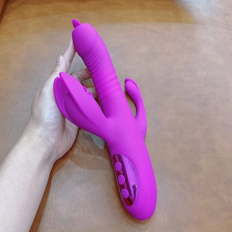 Sextoy 3 Đầu Thụt Ngoáy Liếm - Kích Thích 3 Điểm Nhạy Cảm