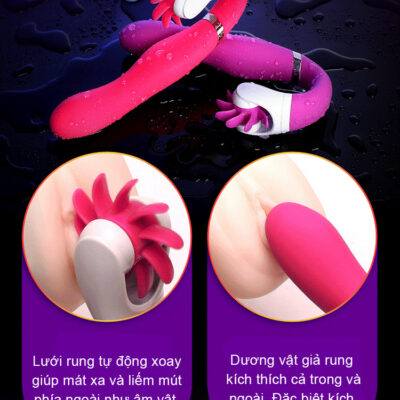 dương vật giả kết hợp lưỡi liếm