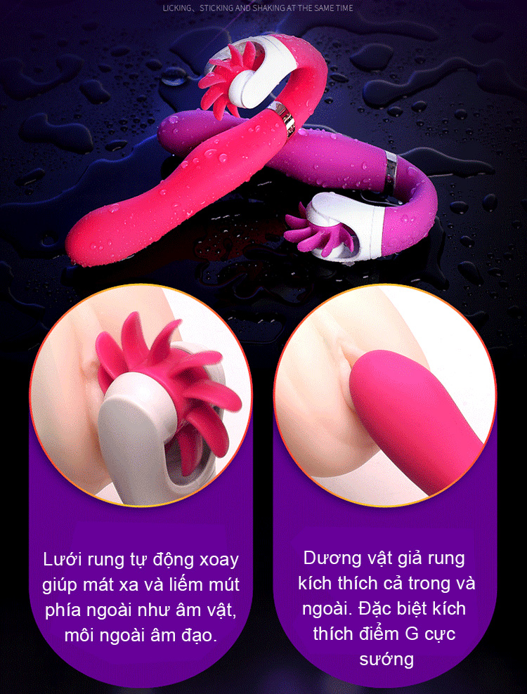 Trứng Rung Điều Khiển Từ Xa Kèm Lưỡi Và Gai Kích Thích Trứng Rung Điều Khiển Từ Xa Kèm Lưỡi Và Gai Kích Thích